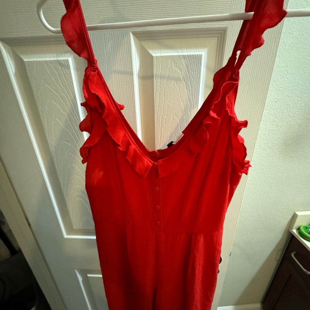 H&M Red Ankle romper size US 4 NWT